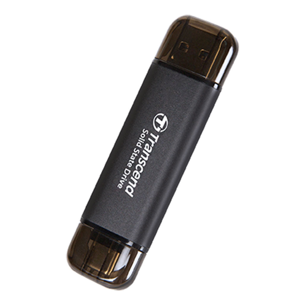 A Photo Of Transcend ESD310C Portable SSD, with USB-A and USB-C Connectors