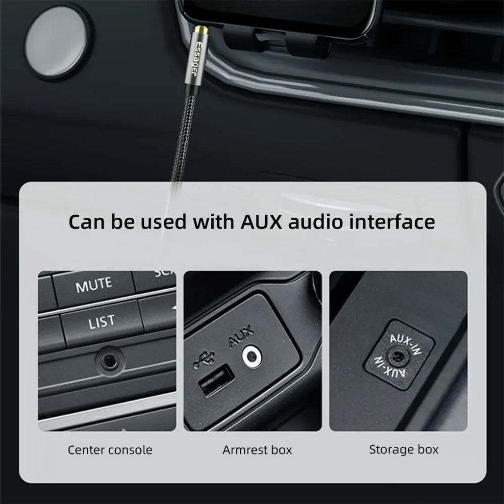 A Photo Of Essager AUX 3.5mm Audio Jack HiFi Elbow Adapter Cable 1.5M - EYP35-WTA01