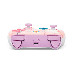 A Photo Of PowerA Princess Peach Plaid Enhanced Wireless Controller for Nintendo Switch – Bluetooth, Rechargeable, Mappable Buttons
