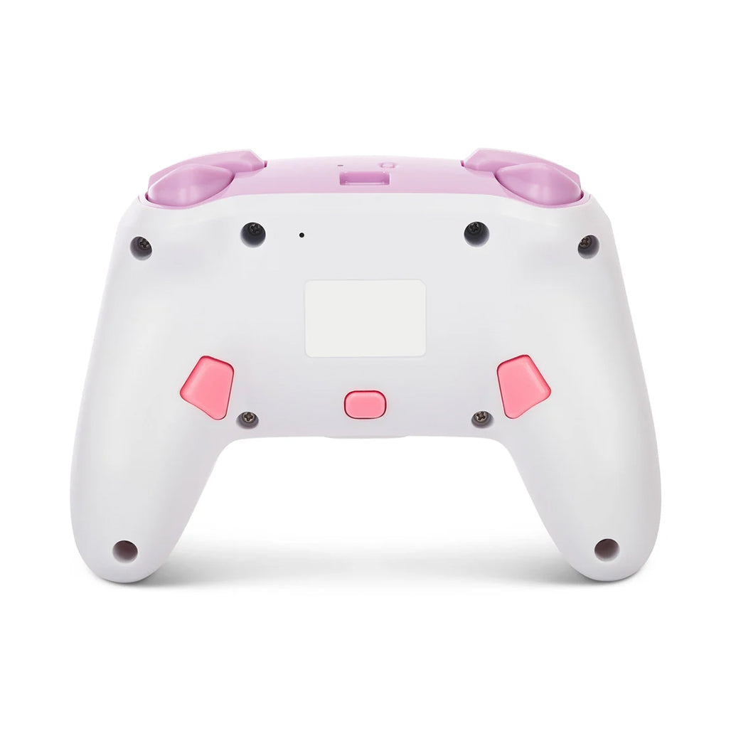 A Photo Of PowerA Princess Peach Plaid Enhanced Wireless Controller for Nintendo Switch – Bluetooth, Rechargeable, Mappable Buttons