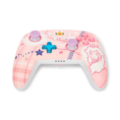 A Photo Of PowerA Princess Peach Plaid Enhanced Wireless Controller for Nintendo Switch – Bluetooth, Rechargeable, Mappable Buttons