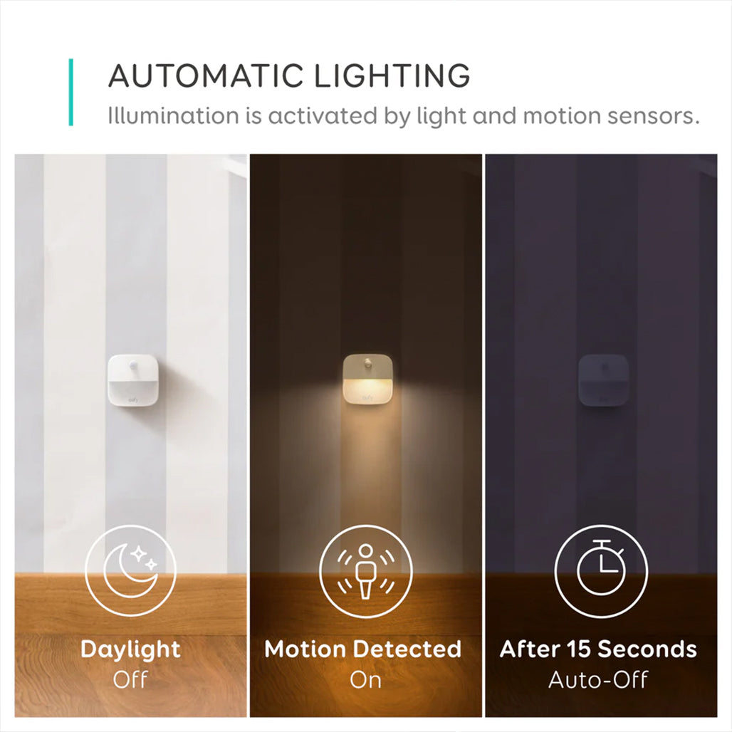 A Photo Of Eufy Lumi Stick-On Motion Sensor Night Light – Battery-Powered LED with Auto Illumination for Hallways, Bedrooms, and Stairs