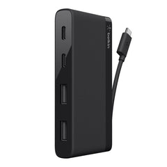 A Photo Of Belkin USB-C 4-Port Mini Hub – Compact USB-C and USB-A Expansion Adapter for Laptops