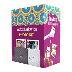 A Photo Of Fujifilm Instax Wide Link Smartphone Printer Photo Kit – Gray | Includes Film, Acrylic Stand & Album