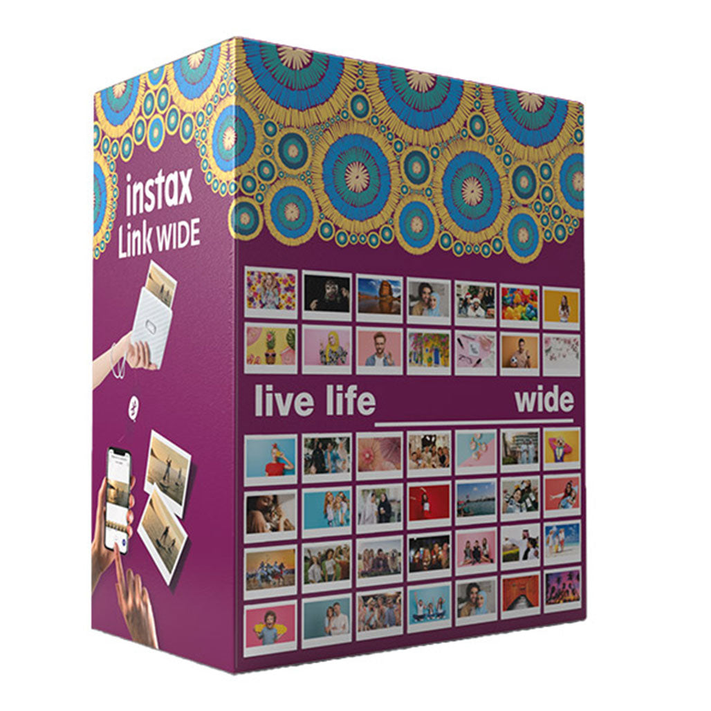 A Photo Of Fujifilm Instax Wide Link Smartphone Printer Photo Kit – Gray | Includes Film, Acrylic Stand & Album