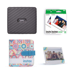 A Photo Of Fujifilm Instax Wide Link Smartphone Printer Photo Kit – Gray | Includes Film, Acrylic Stand & Album