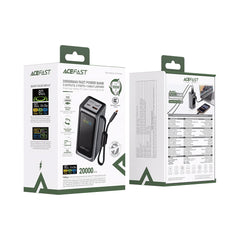 A Photo Of AceFast M33 20000mAh Power Bank PD100W Fast Charging with Built-In USB-C Cable
