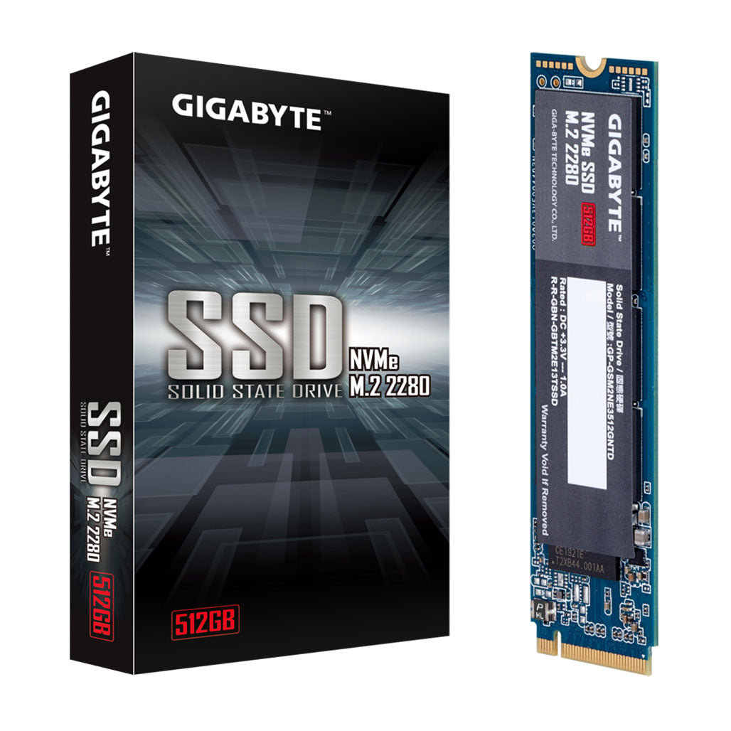 A Photo Of Gigabyte 512GB NVMe PCIe 3.0 x4 SSD - High-Speed M.2 2280 Drive with Up to 1700 MB/s Read and 1550 MB/s Write Speeds