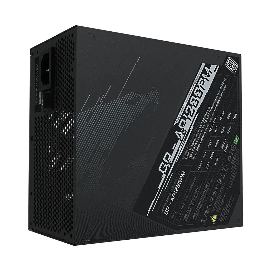 A Photo Of Gigabyte Aorus P1200W RGB Fully Modular Power Supply - 1200W Platinum Efficiency with RGB Lighting