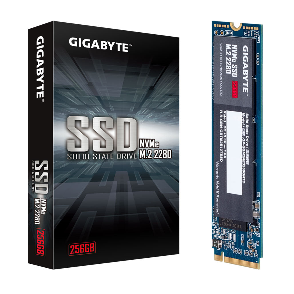 A Photo Of Gigabyte 256GB NVMe PCIe 3.0 x4 SSD - High-Performance M.2 2280 Drive with Up to 1700 MB/s Read and 1100 MB/s Write Speeds