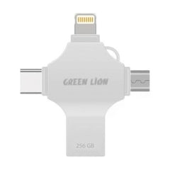 A Photo Of Green Lion 4-in-1 USB Flash Drive 256GB - Silver | GN4IN1USB256SL