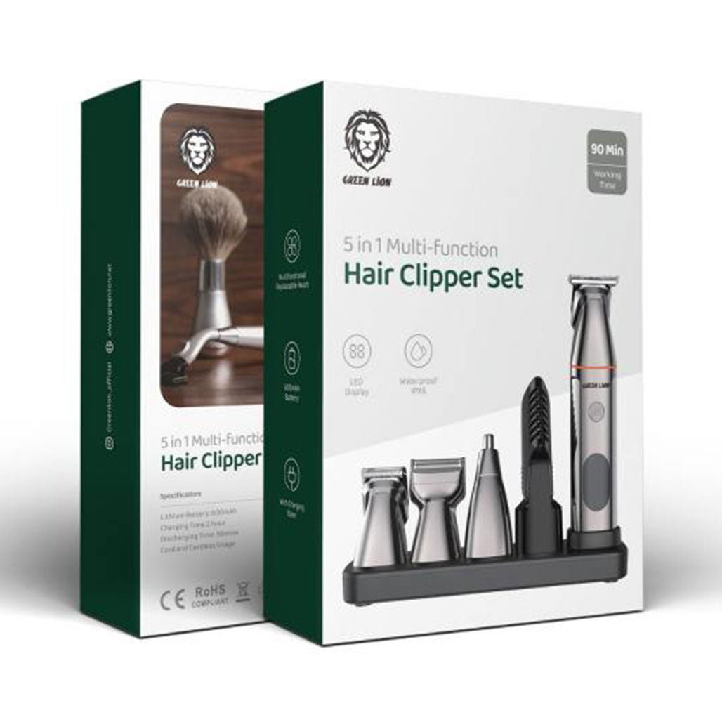A Photo Of Green Lion 5 In 1 Multi-Function Hair Clipper Set 600mAh- Black
