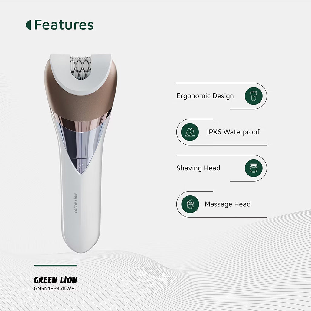 A Photo Of Green Lion 5 in 1 Cordless Epilator Kit - White