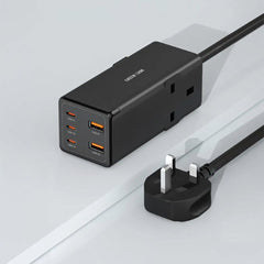 A Photo Of Green Lion 7-in-1 GaN 65W USB-C Power Strip with AC Outlets – Fast Charging Extension Hub (Black)