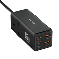 Green Lion 7-in-1 GaN 65W USB-C Power Strip with AC Outlets – Fast Charging Extension Hub (Black)