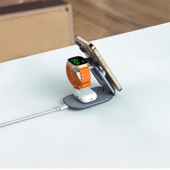 A Photo Of Green Lion 3-in-1 Magfold Wireless Charger - GNQI23N1MGGY