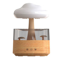 Green Lion Rain Cloud Diffuser - 300ml Capacity, 5-8ml/h Spray Volume, Type-C Plug, Automatic Shutdown, Anti-Spill Design, Colorful Ambiance Lights - Wood Finish