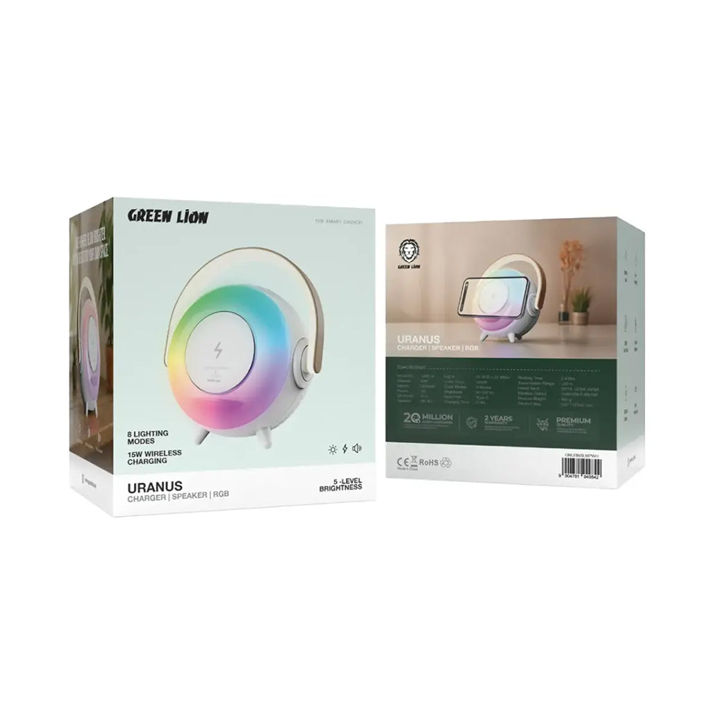 A Photo Of Green Lion Uranus Bluetooth Speaker with Table Lamp - White