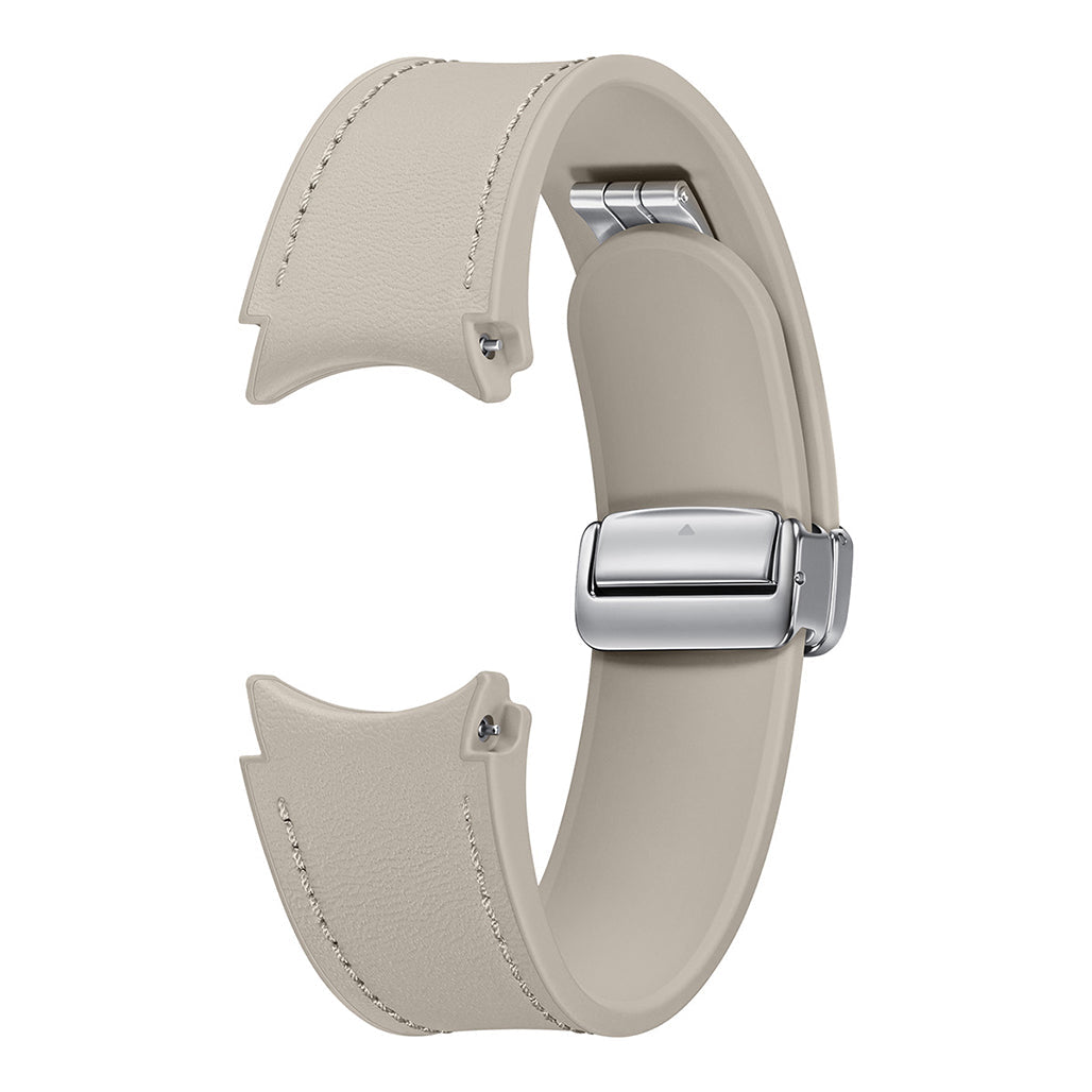A Photo Of Samsung Galaxy Watch D-Buckle Hybrid Eco-Leather Band - 20mm - M/L - Etoupe | Stylish and Durable Replacement Strap
