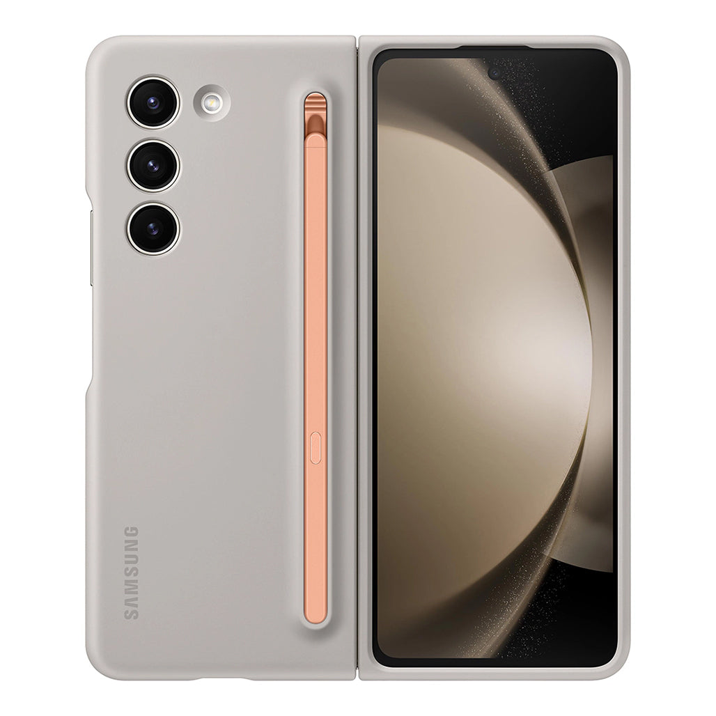 A Photo Of Samsung Galaxy Z Fold5 Slim S-Pen Case - Sand, Built-in S Pen with Eco-Friendly Materials