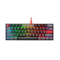 GamerTek GK60 Mini Gaming Keyboard - Late Night | Compact Mechanical RGB Keyboard with Outemu Red Switches