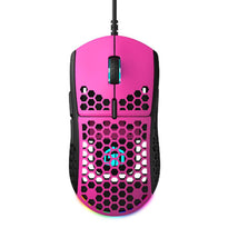 GamerTek GM16 Ultralight RGB Gaming Mouse - Raspberry - 16,000 DPI Precision Sensor, Kailh GM 8.0 Switches, Lightweight Design