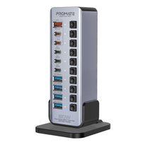 Promate GegaTower-60W | Fast Charging Multi-Port USB-C Hub with 5Gbps Data Transfer