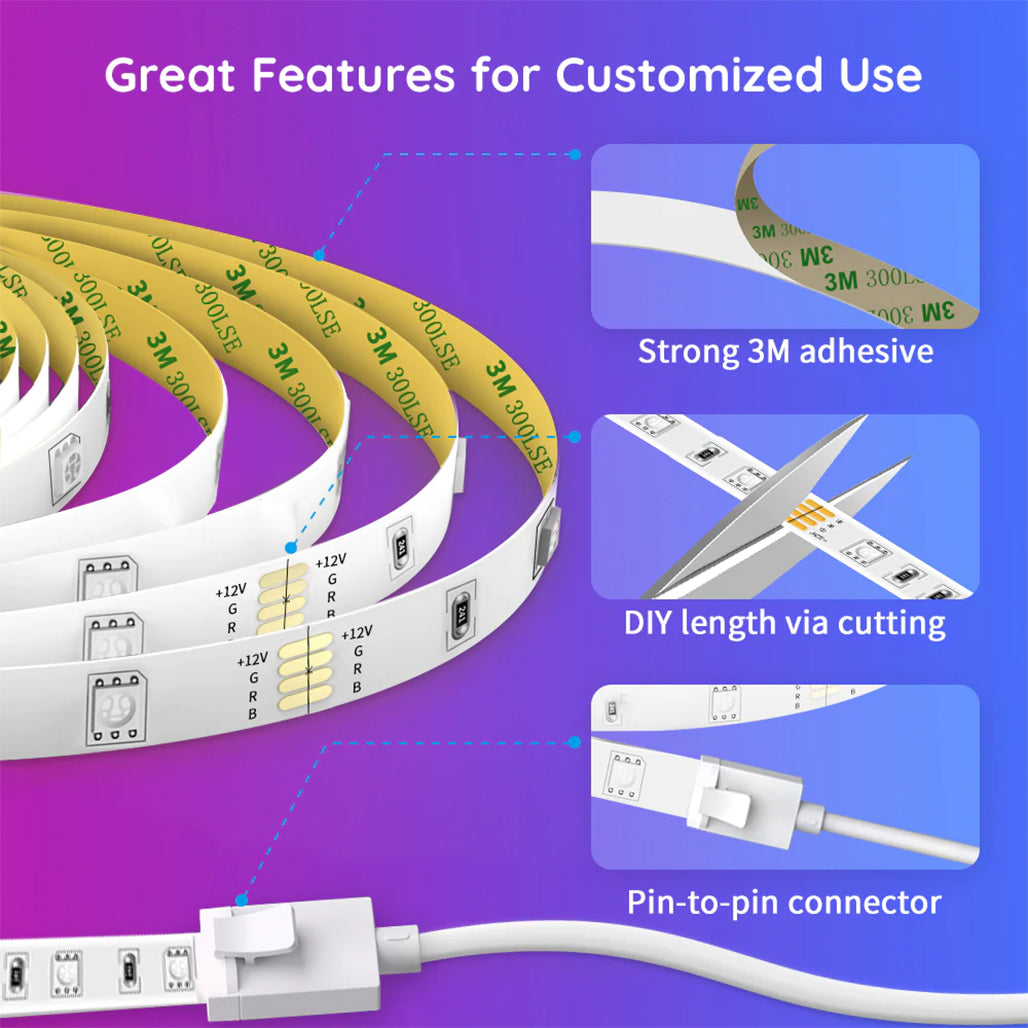 A Photo Of Govee RGB Smart Wi-Fi + Bluetooth LED Strip Lights(10m) | H6110