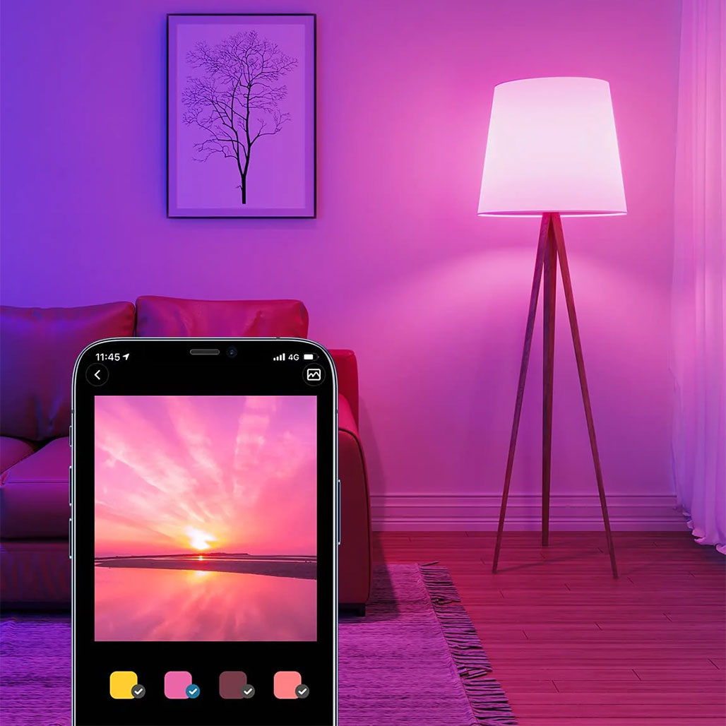 A Photo Of Govee RGBWW Smart LED Bulb (4 Pack) - App & Voice-Controlled, Music Sync, DIY & Group Control