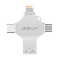Green Lion 4-in-1 USB Flash Drive 128GB - Silver | GN4IN1USB128SL