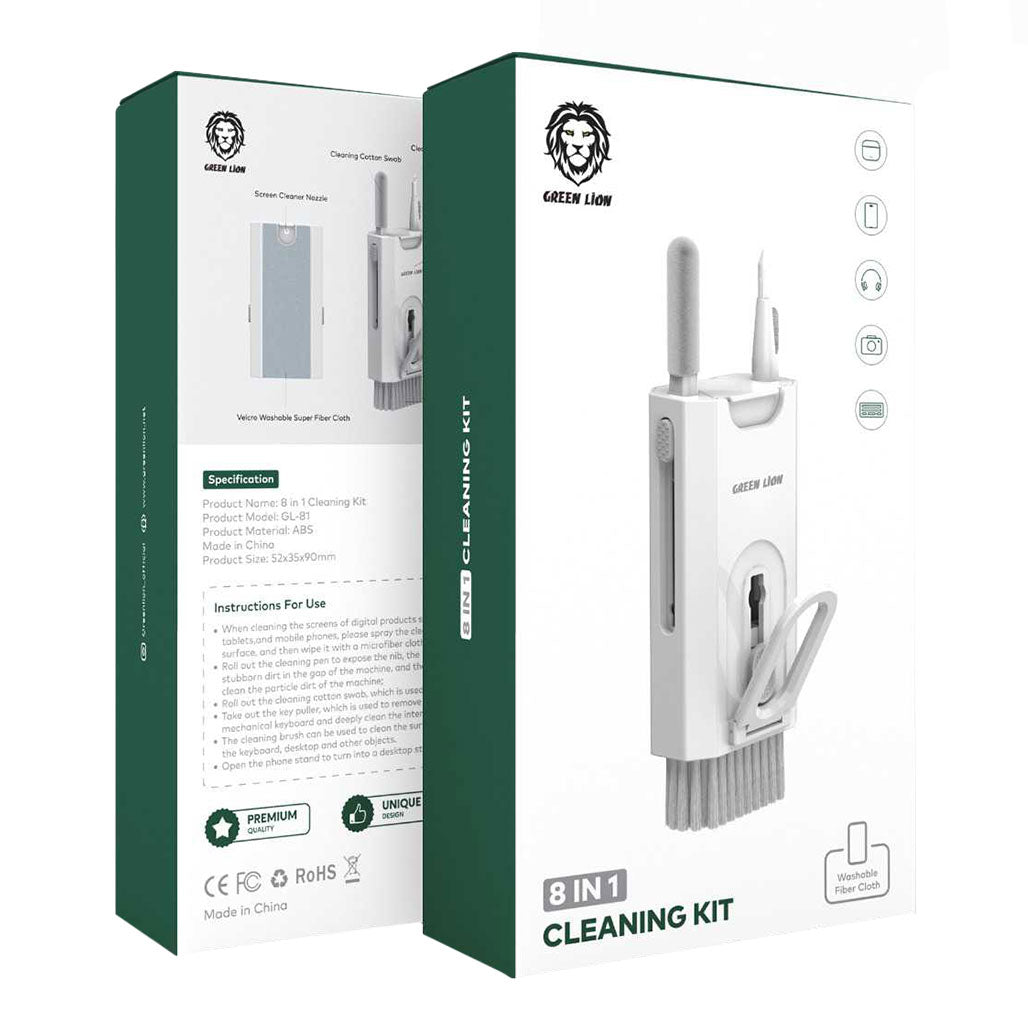 A Photo Of Green Lion GN8IN1CKITWH 8 in 1 Cleaning Kit