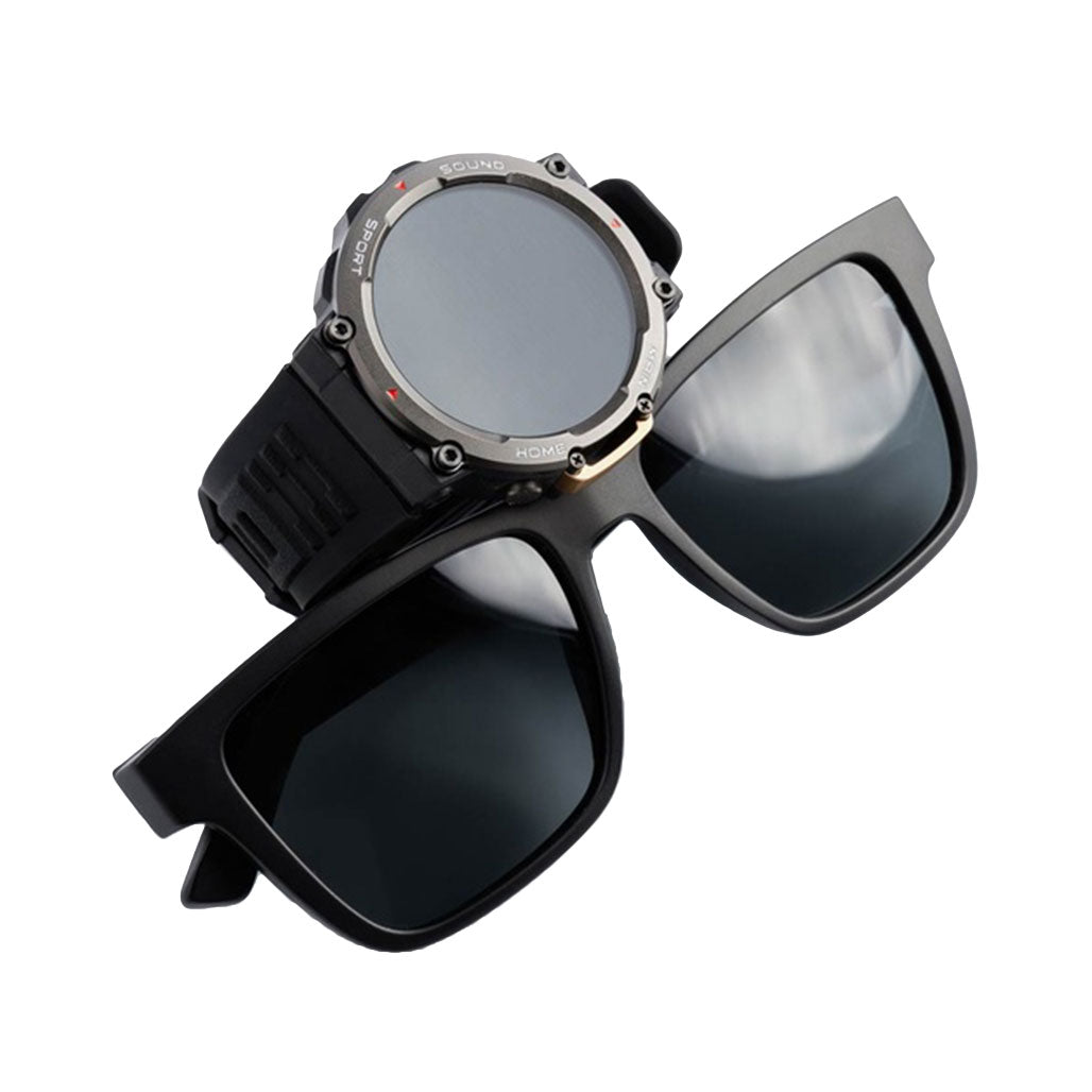 A Photo Of Green Lion GNSMTCOMBOBK Smart Combo Sunglass and Adventure Watch - Black