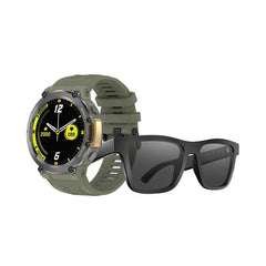 A Photo Of Green Lion GNSMTCOMOBKGN Smart Combo Sunglass and Adventure Watch - Green