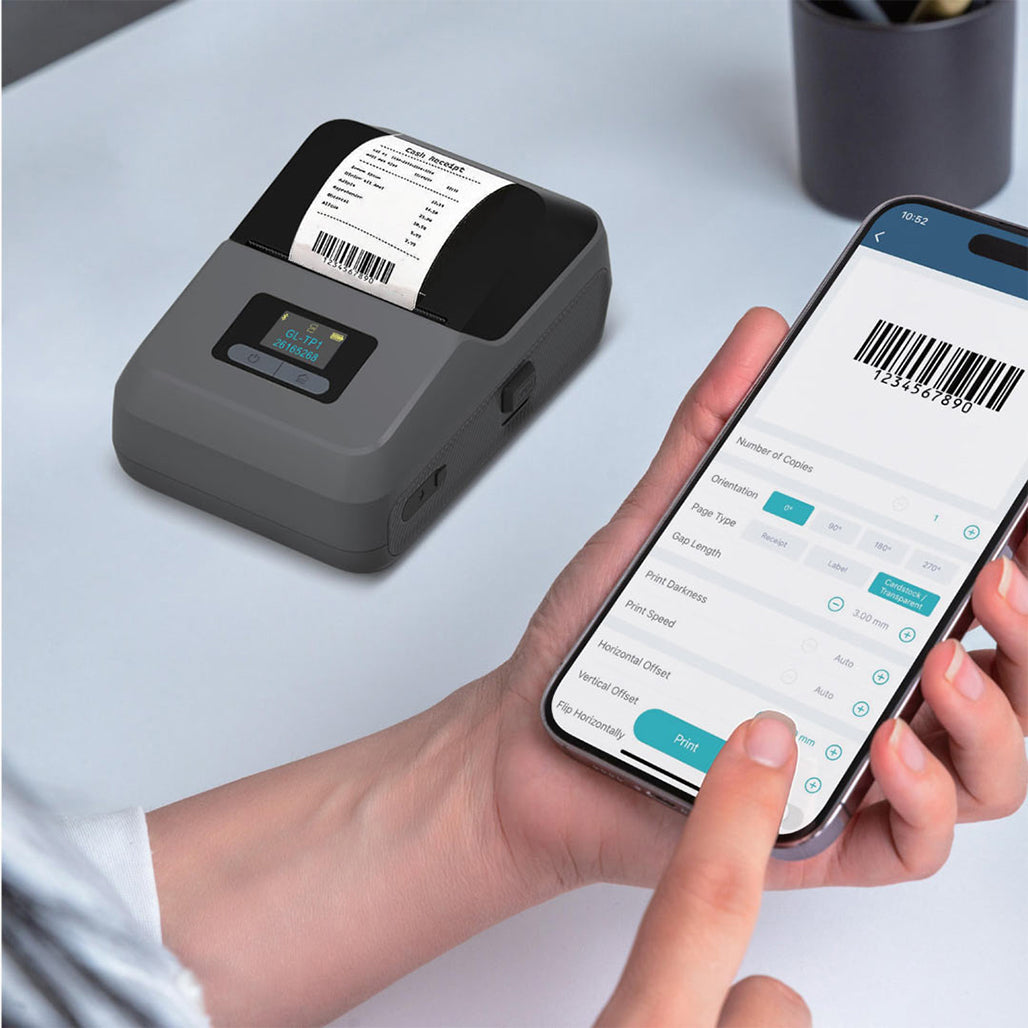 A Photo Of Porodo Lifestyle Super HD Thermal Printer - Portable Inkless Printing for Home, Office, and Business
