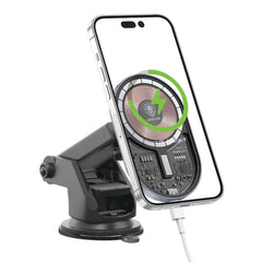 A Photo Of Green Lion GNTP15WCCBK Transparent Magnetic Wireless Car Charger 15W