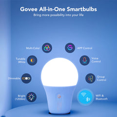 A Photo Of Govee Smart RGBWW Light Bulbs 1200 Lumens - H6009