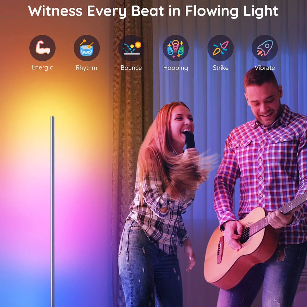 A Photo Of Govee Lyra RGBICWW Corner Floor Lamp - H6072