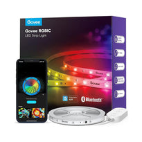 Govee RGBIC LED Strip Lights, 32.8ft Smart LED Lights for Bedroom, Bluetooth App Control, DIY Multicolor Lighting, Music Sync & 64+ Preset Scenes