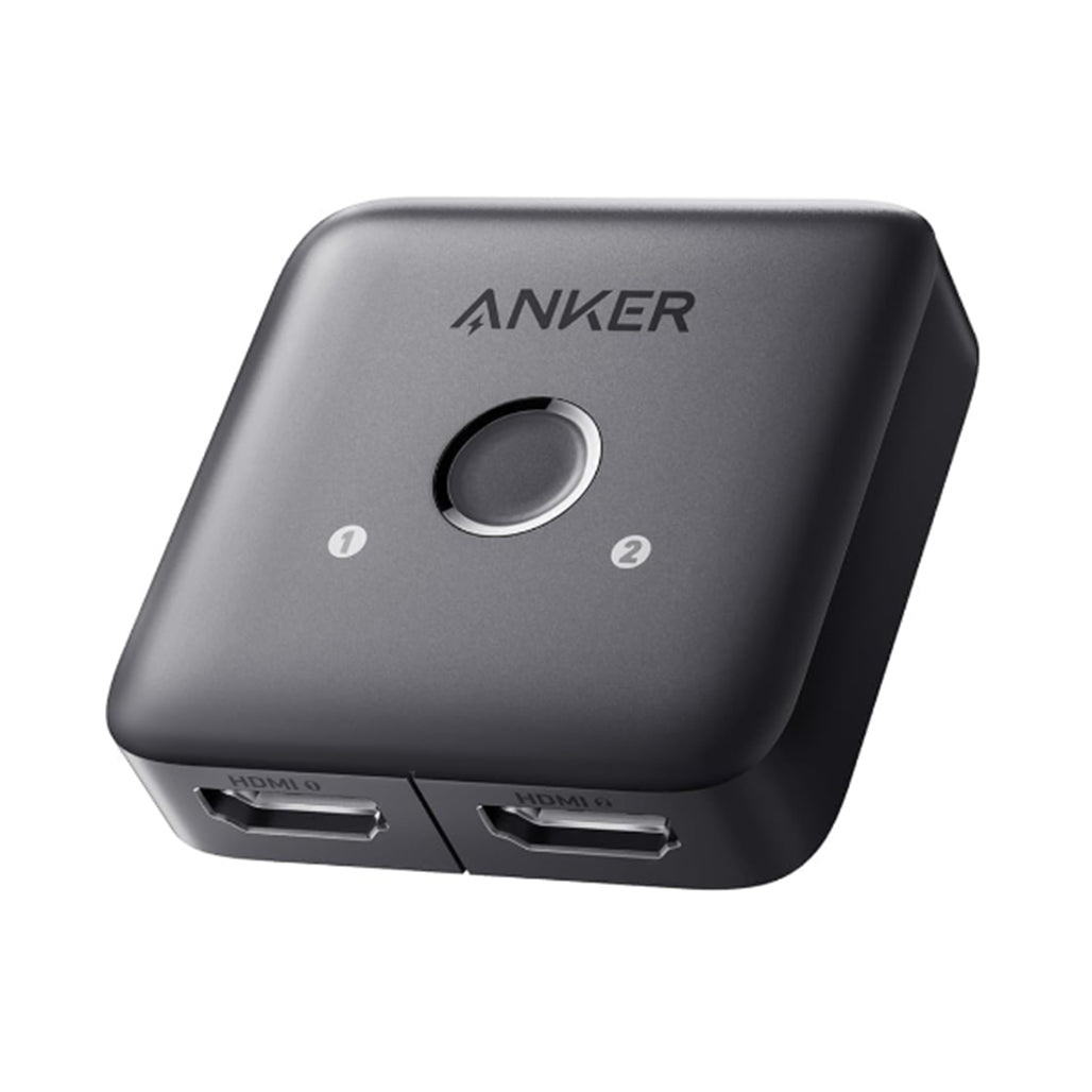 A Photo Of Anker HDMI Switch (2 In 1 Out) – 4K@60Hz HDMI Splitter, HDR, 3D, Dolby, for Laptops, PC, Xbox, PS5/PS4, and More