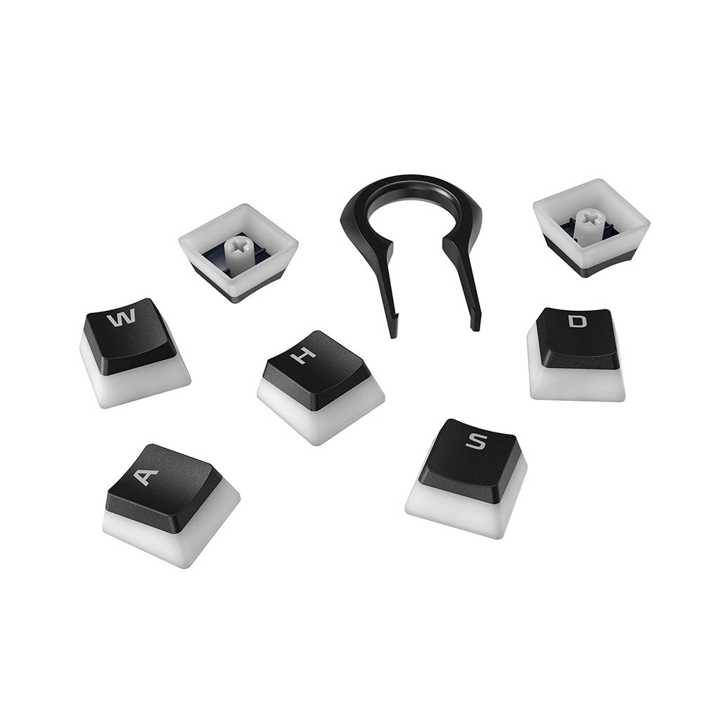 A Photo Of HyperX Pudding Keycaps Full Key Set - Black | Translucent Dual-Layer PBT Keycaps for Enhanced RGB Lighting
