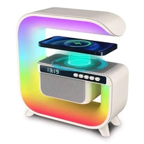 LED Wireless Charging Speaker with RGB Mood Light & Clock – HM-G3 Big Square G | Bluetooth 5.2 | 15W Fast Charging