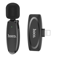 A Photo Of Hoco L15 Wireless Lavalier Microphone – Noise-Canceling Digital Lavalier for Type-C and iPhone Devices
