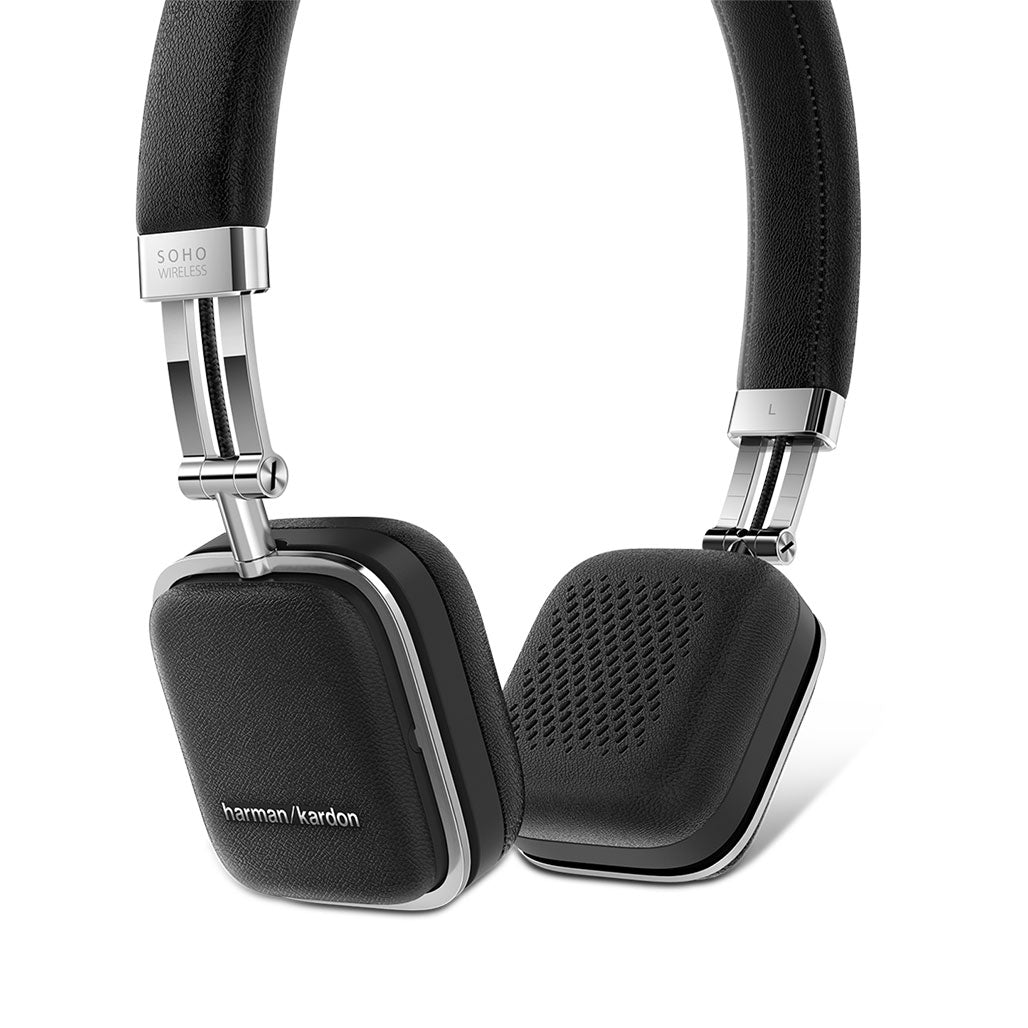 A Photo Of Harman Kardon Soho Wireless On-Ear Headphones - Black | Bluetooth & NFC Connectivity
