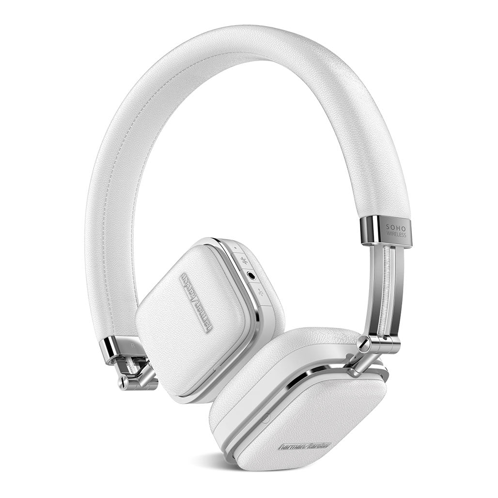 A Photo Of Harman Kardon Soho Wireless On-Ear Headphones - White | Bluetooth & NFC Enabled