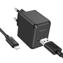 Hoco CS11A Single Port Charger Set - USB-A to Lightning Adapter for Apple Devices
