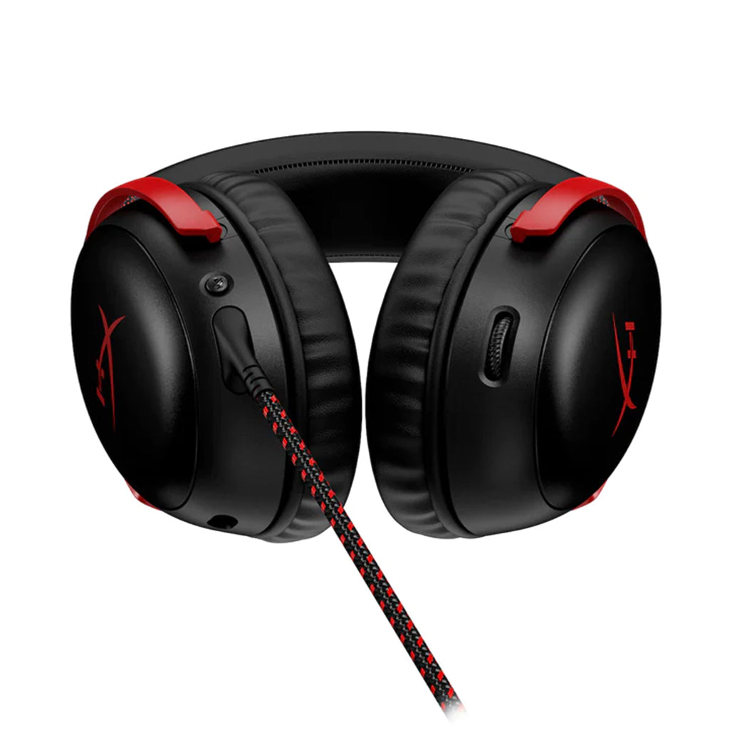 A Photo Of HyperX Cloud III Wired Gaming Headset - Black/Red | 727A9AA - Enhanced Comfort and Immersive Sound