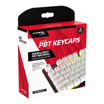 HyperX Full Key Set PBT Keycaps - White | Durable with Shine-Through Font