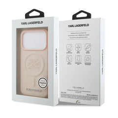 A Photo Of Karl Lagerfeld MagSafe PU Leather Case with Debossed Logo for iPhone 17 Pro
