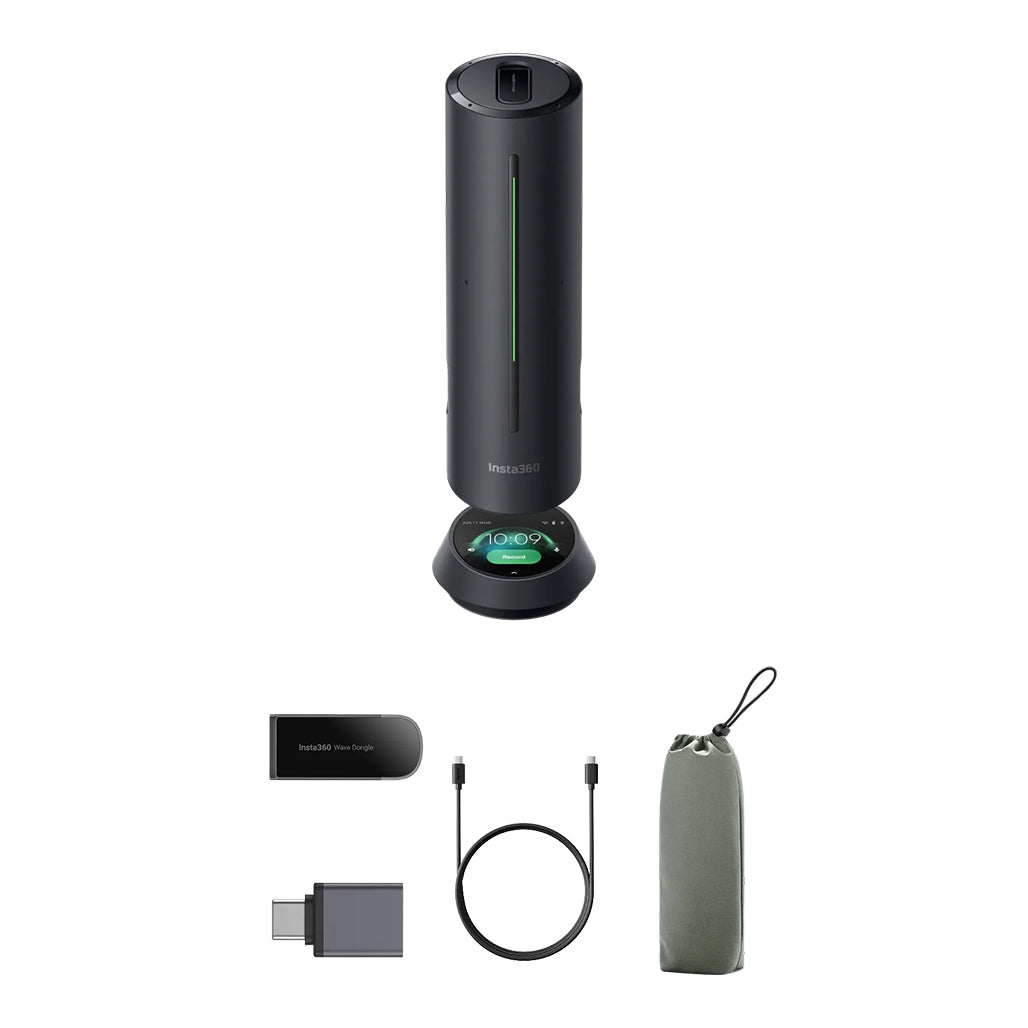 A Photo Of Insta360 Wave - Professional Speakerphone with AI Recording Suite