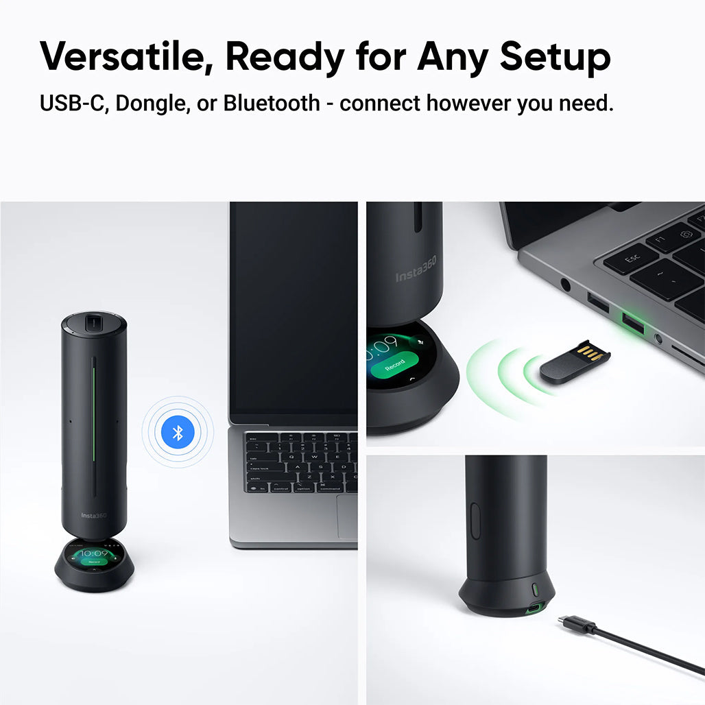 A Photo Of Insta360 Wave - Professional Speakerphone with AI Recording Suite